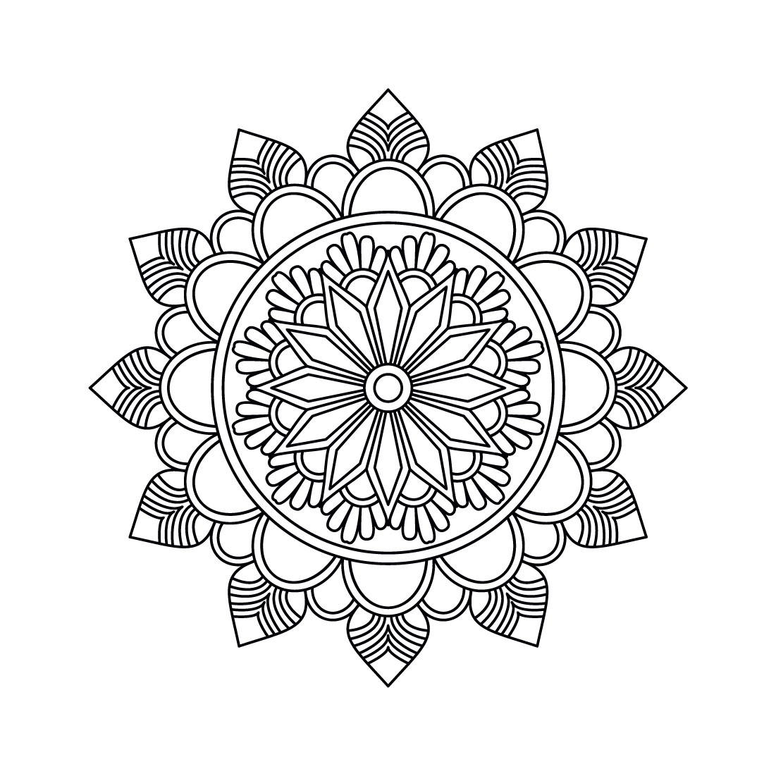 Bundle of 10 Tranquil Gardens Mandala Coloring Book Pages. - MasterBundles