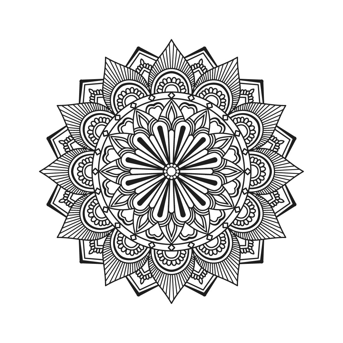 bundle of 10 relaxation mandalas coloring book page 06 988