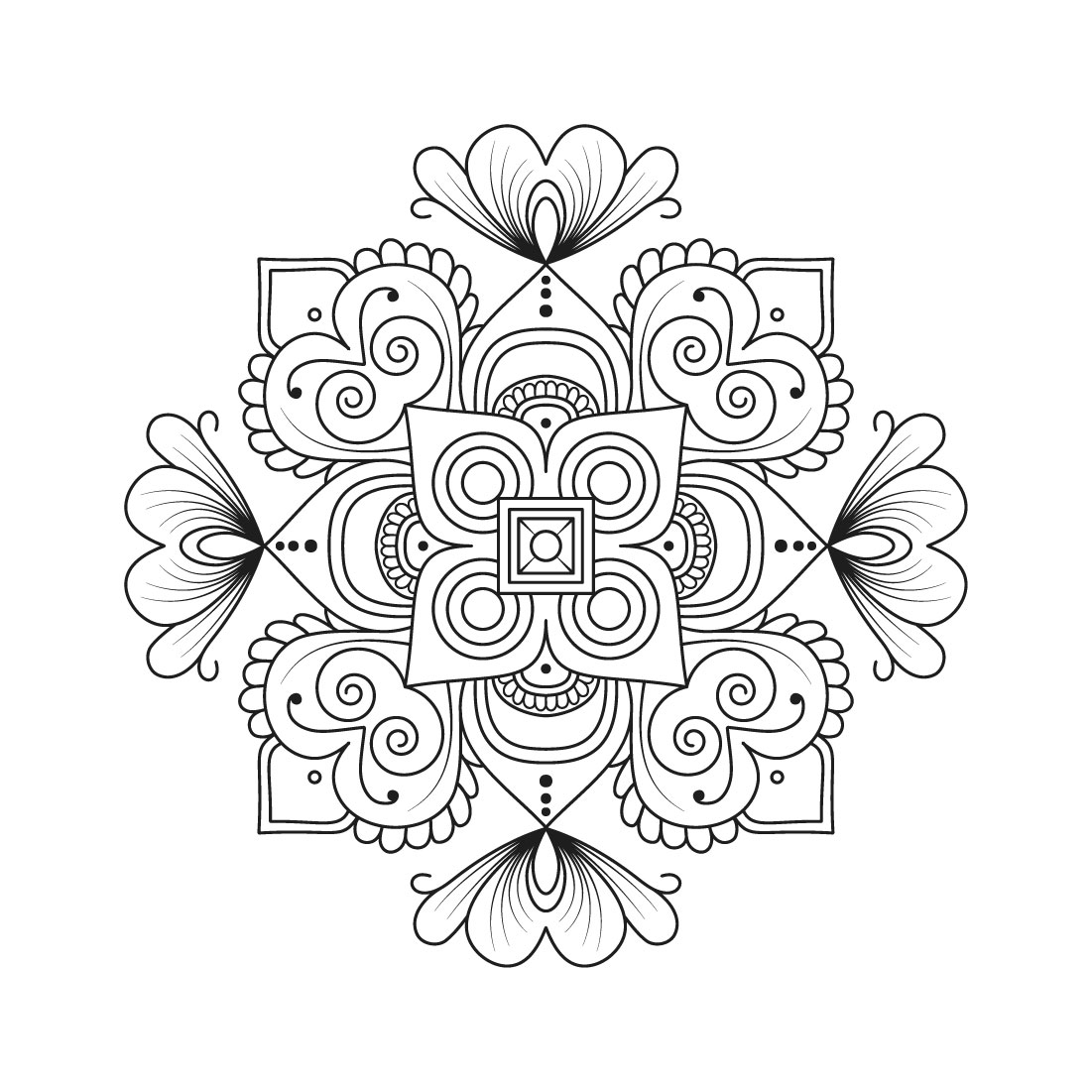 bundle of 10 unique mandalas coloring book page 06 712