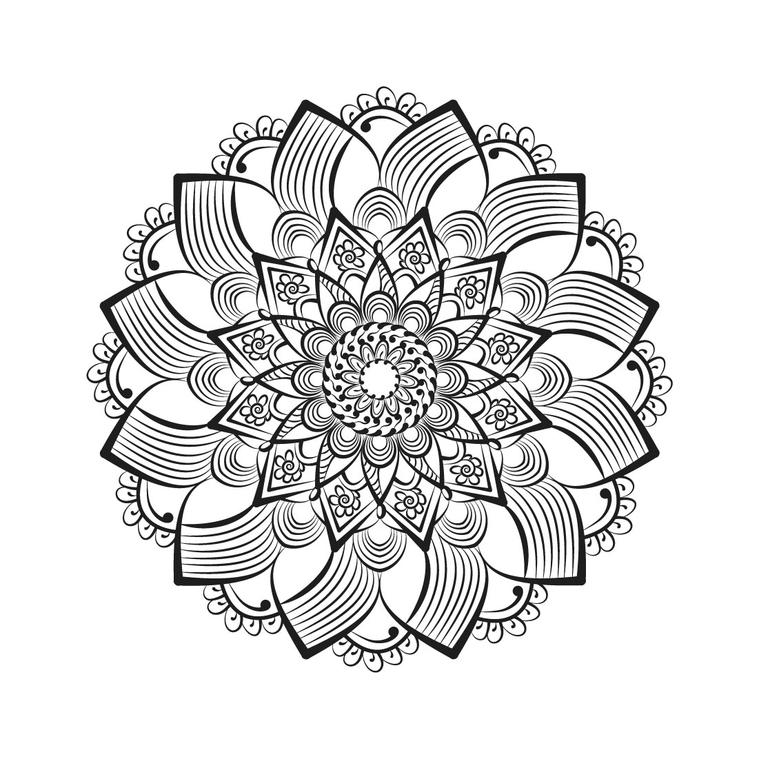 bundle of 10 unique mandalas coloring book page 07 303