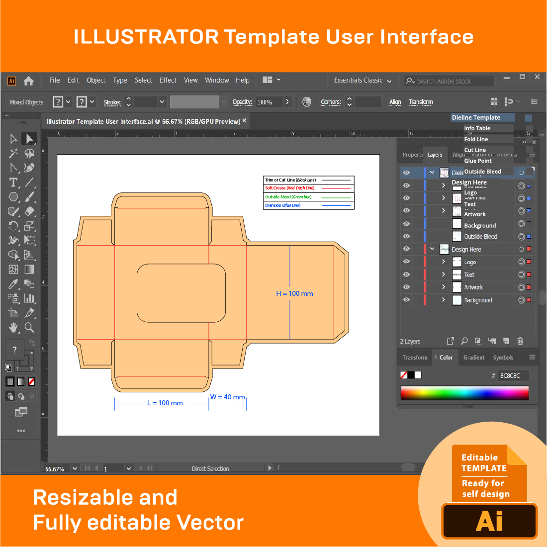 Bundle of 3 Size Display Straight Tuck end Boxes Dieline Template preview image.