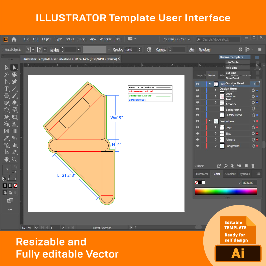 Bundle Of 3 Size Triangel Display Box Dieline Templates preview image.