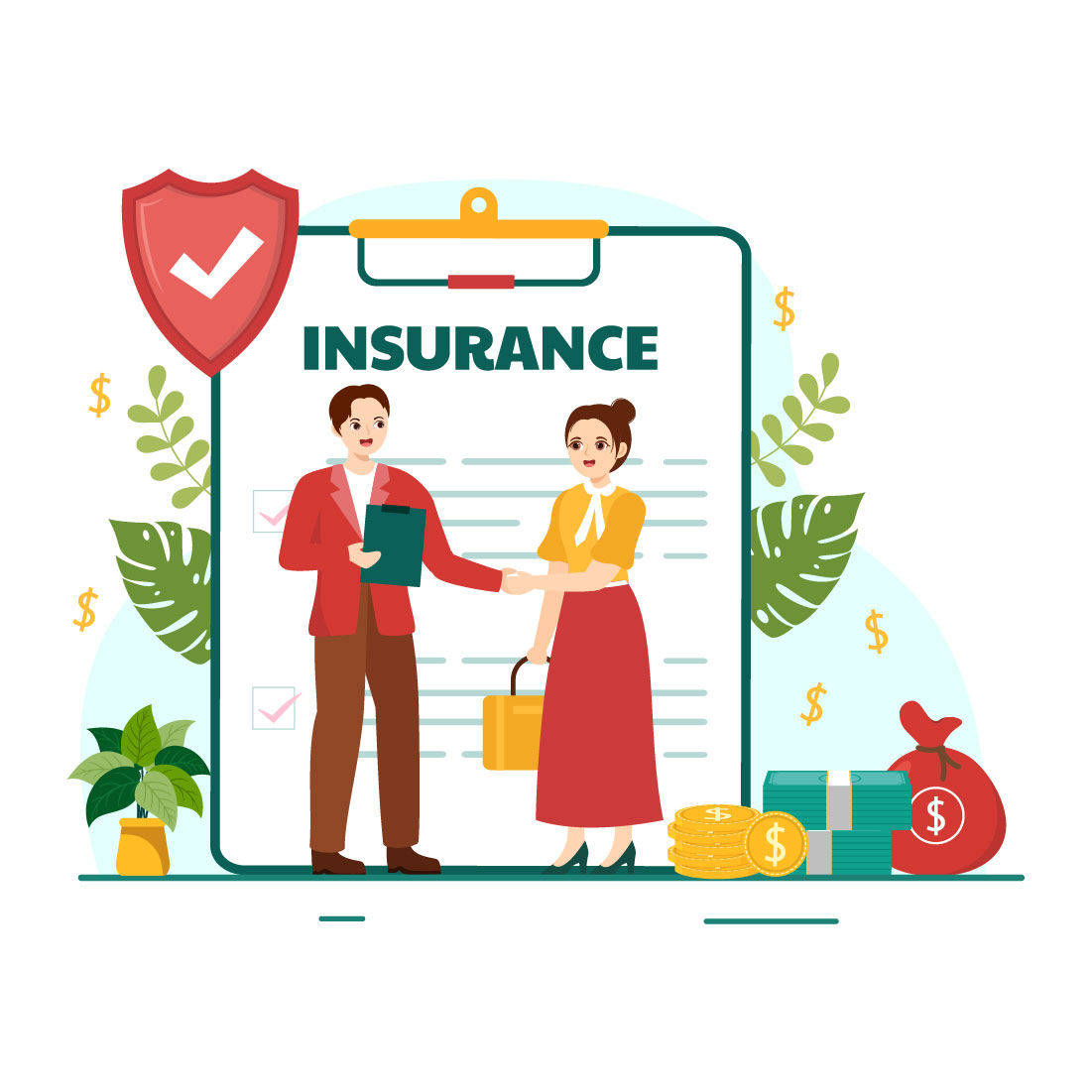 12 Business Insurance Illustration preview image.