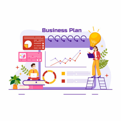 12 Business Plan Vector Illustration cover image.