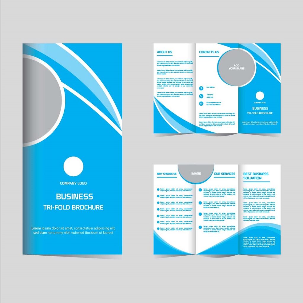 Business tri fold brochure design template editable - MasterBundles