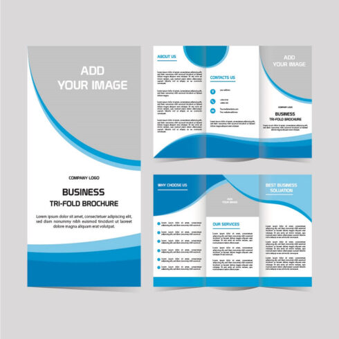 Business trifold brochure design editable and resizable cover image.