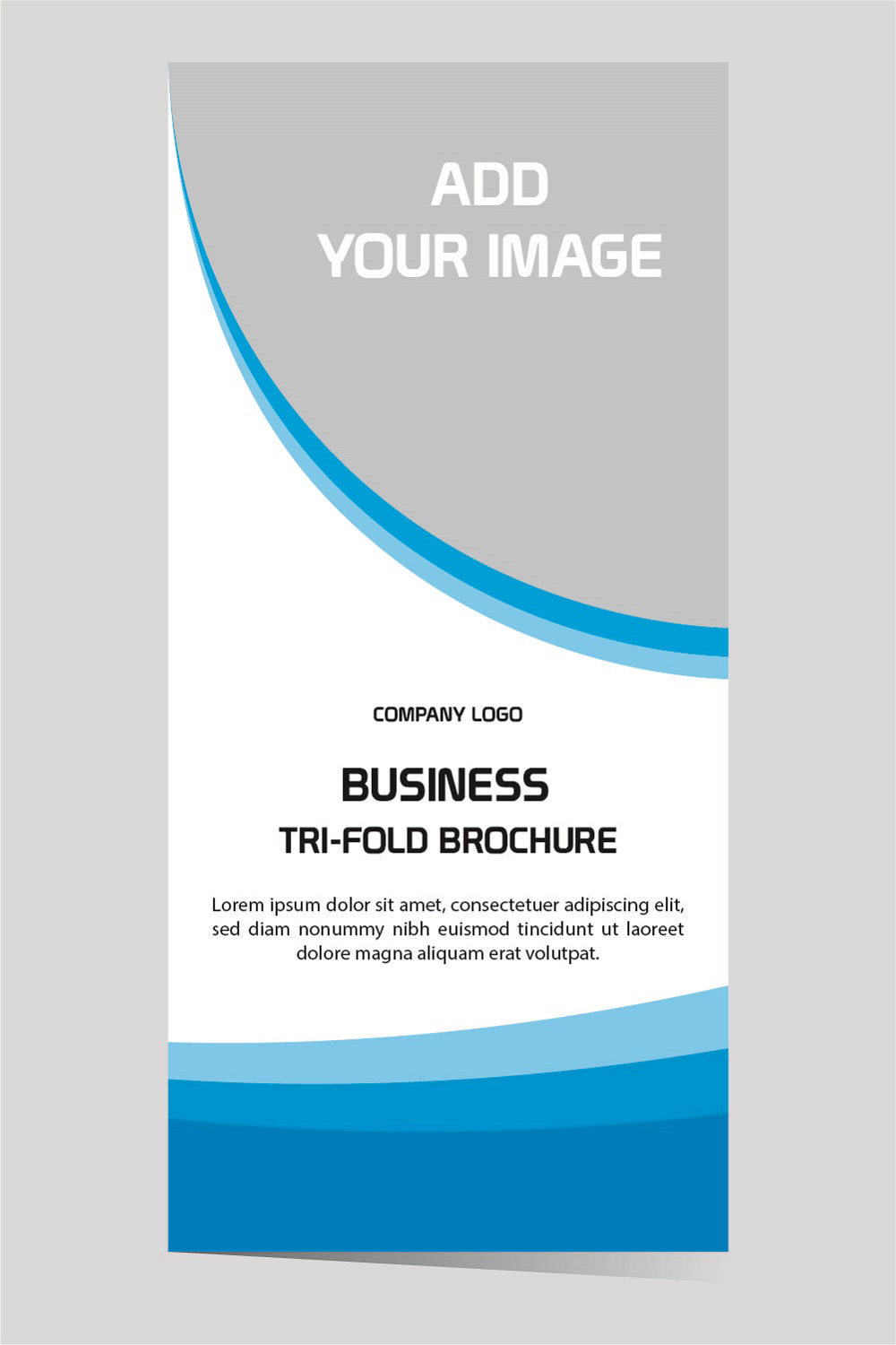 Business trifold brochure design editable and resizable pinterest preview image.