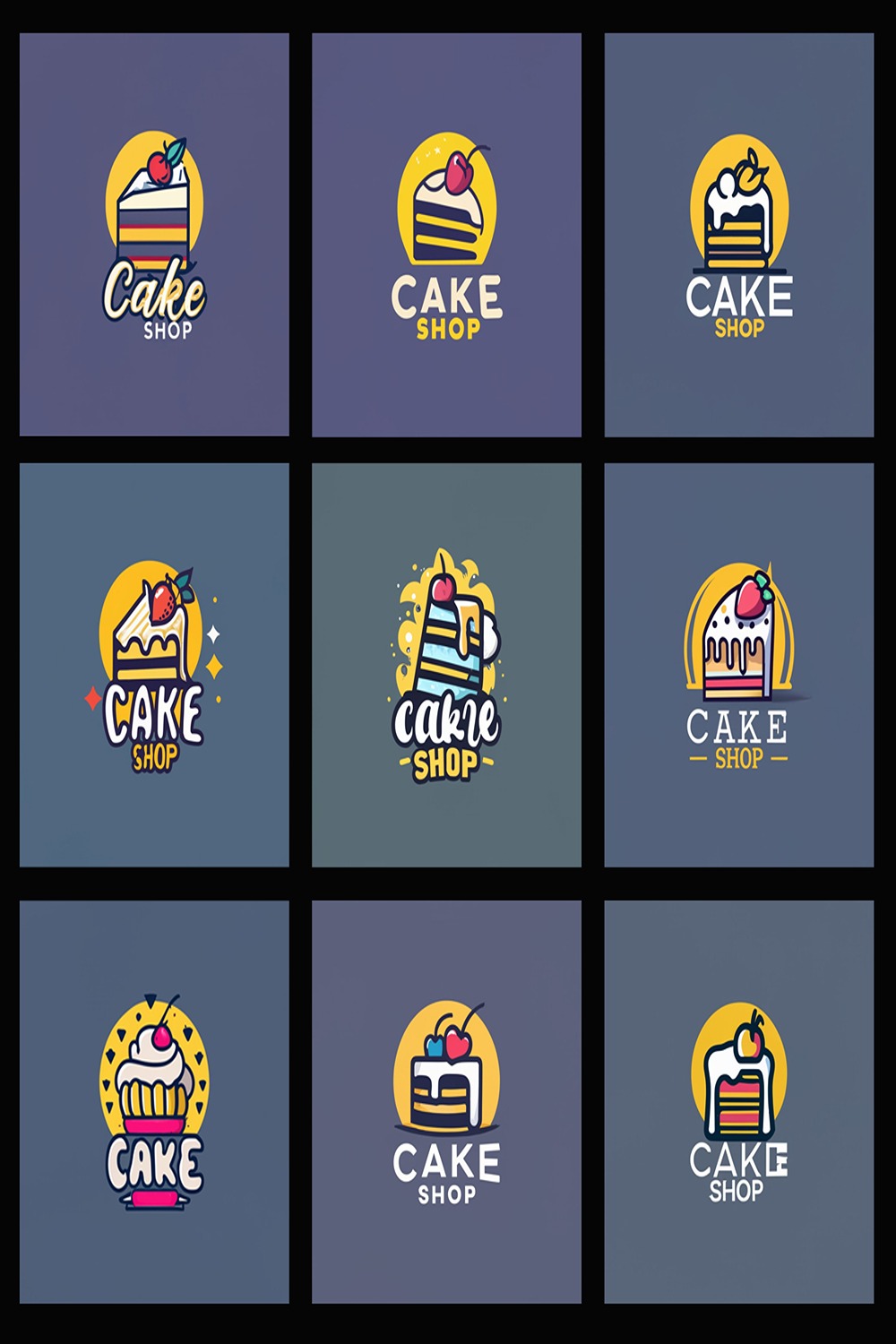 Cake Shop - Logo Design Template pinterest preview image.