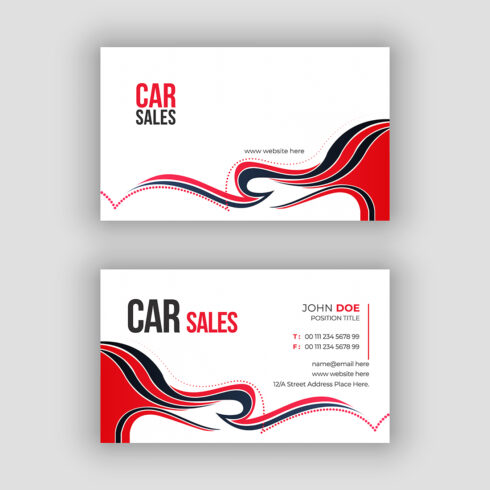 Car Dealer Professional Automotive Business Card Design Template cover image.