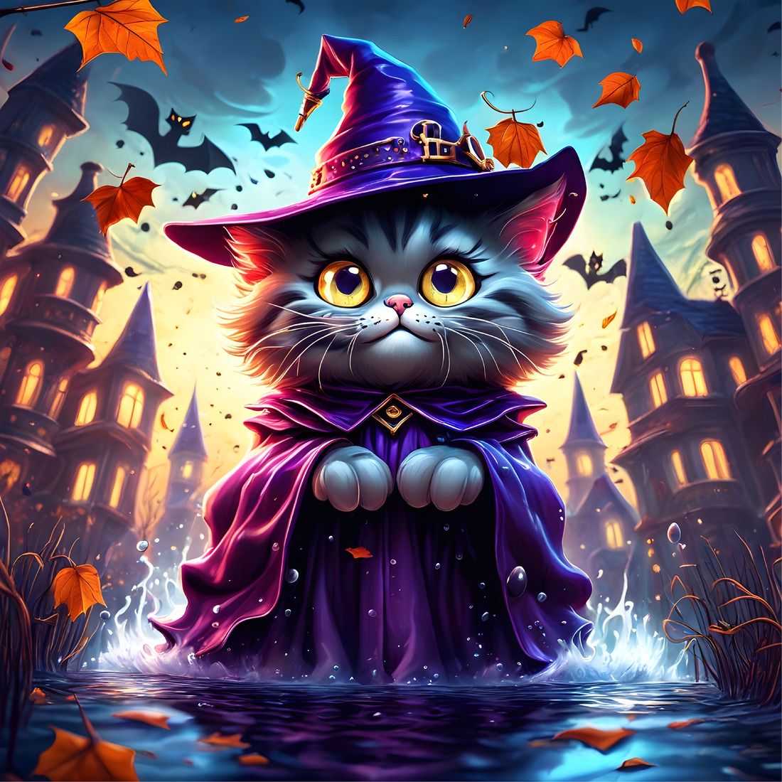 HALLOWEEN CAT ILLUSTRATION preview image.