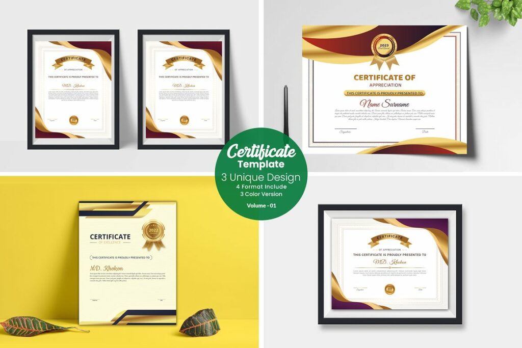Modern Certificate Design Template - MasterBundles