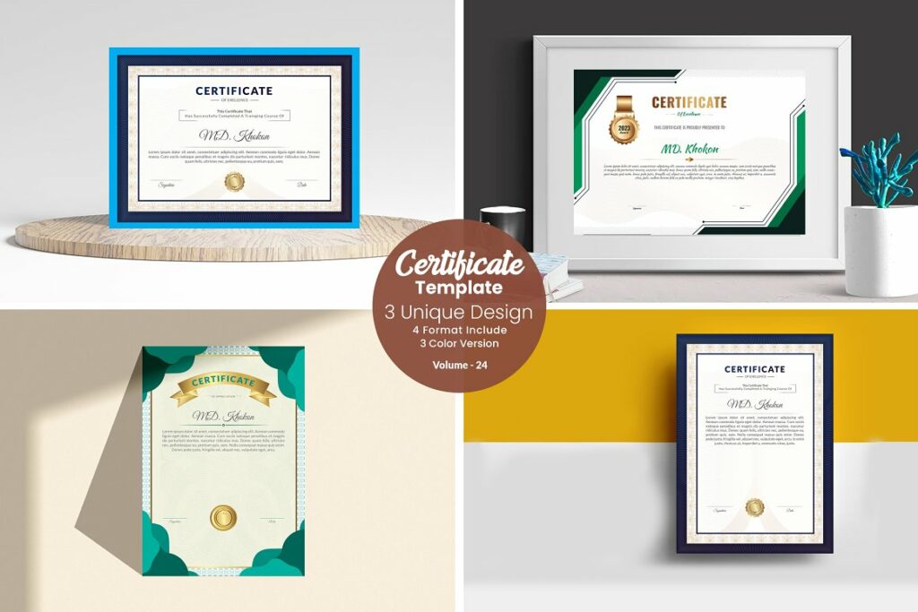 Modern Certificate Design Template - MasterBundles