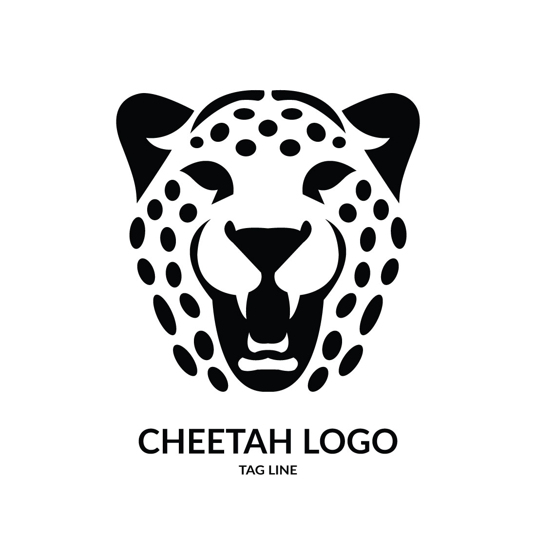 Cheetah Head Logo Template preview image.