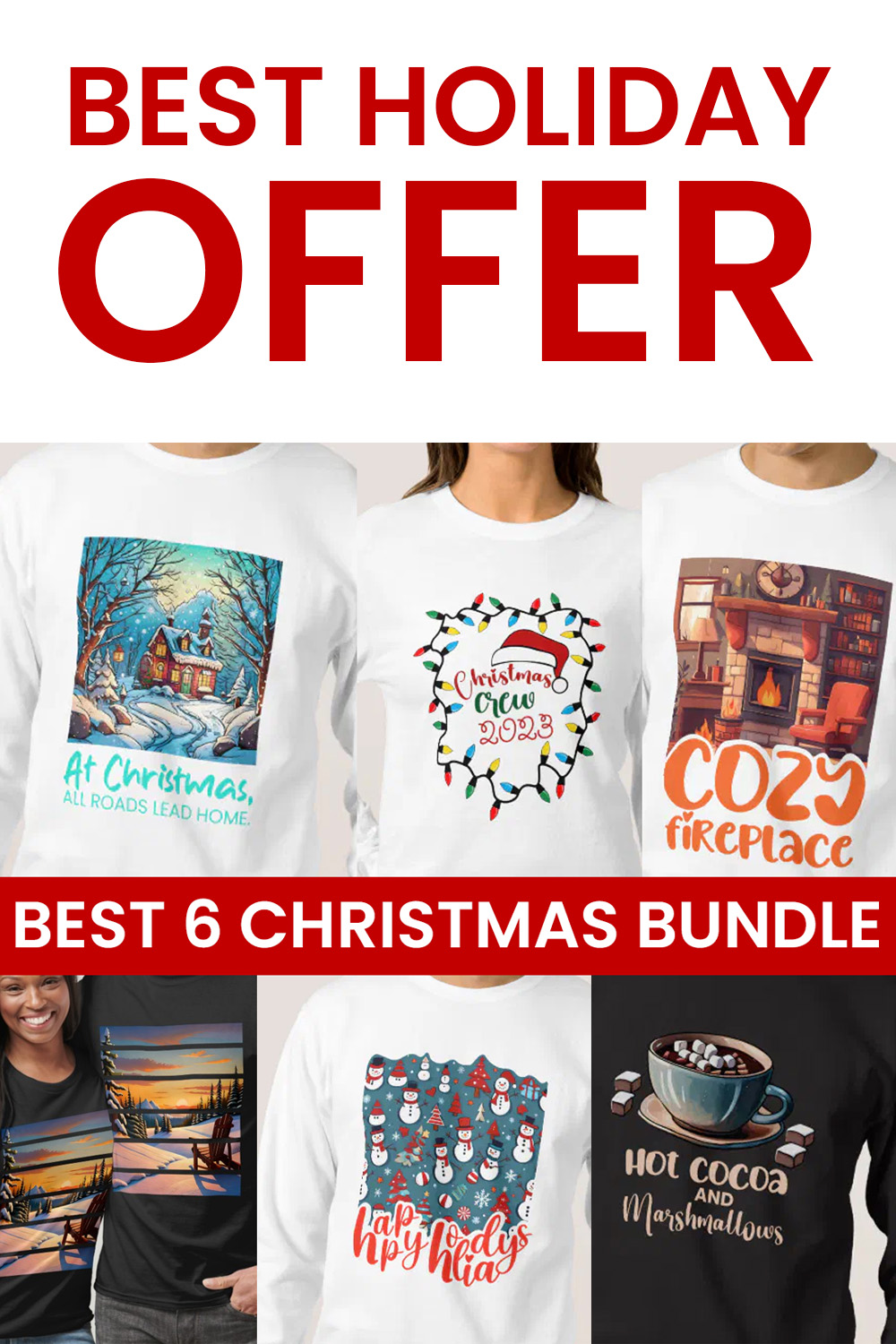 Best Christmas Sweatshirt Hoodie and T-shirt Design 2023 New Arrival pinterest preview image.