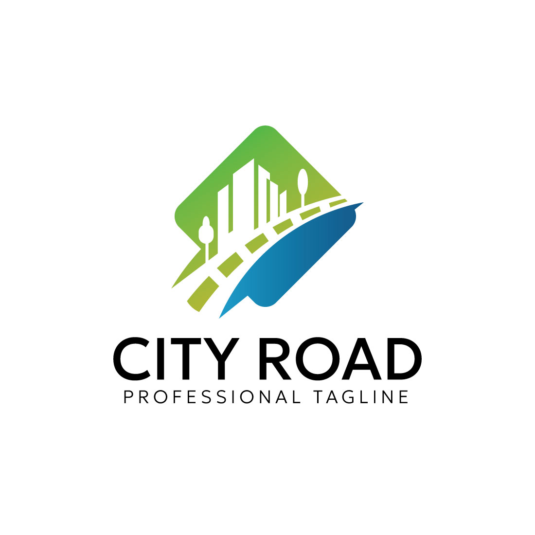 Green City logo design preview image.