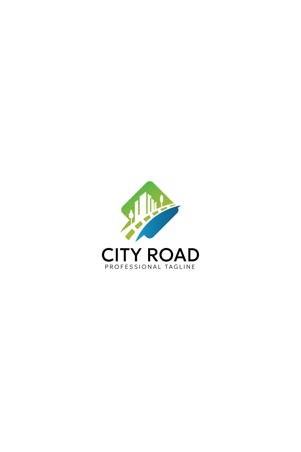 Green City logo design pinterest preview image.