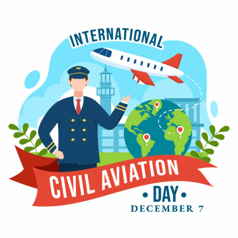 13 Civil Aviation Day Illustration cover image.
