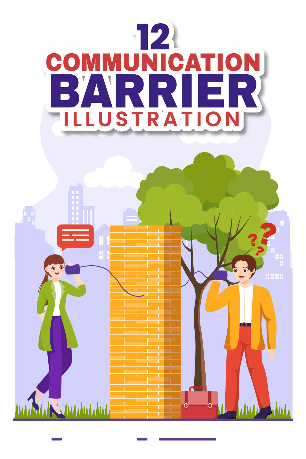 12 Communication Barrier Illustration pinterest preview image.