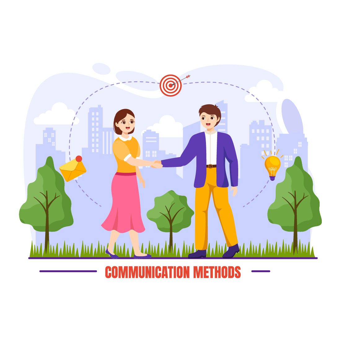 12 Communication Methods Illustration preview image.