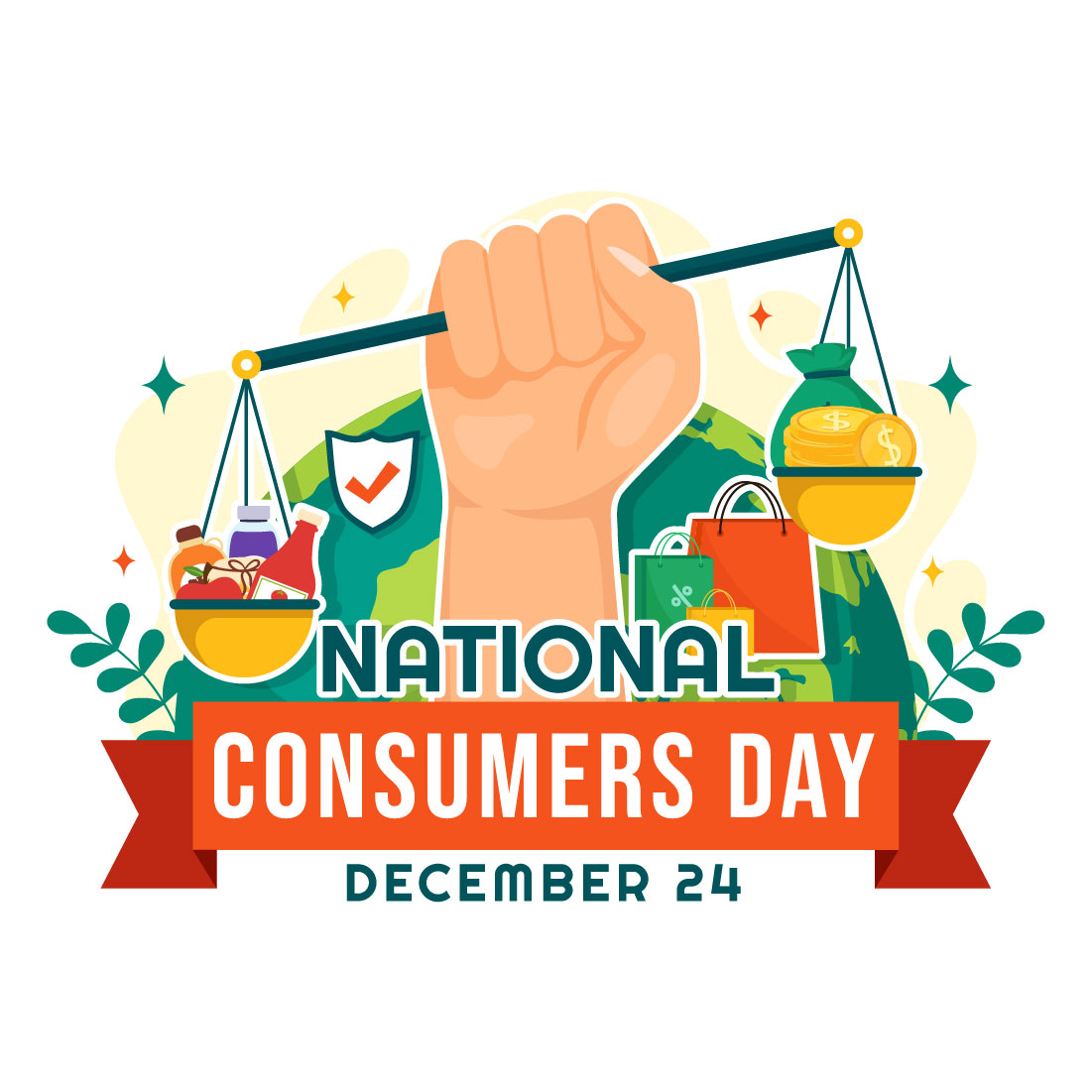 14 National Consumer Day Illustration preview image.