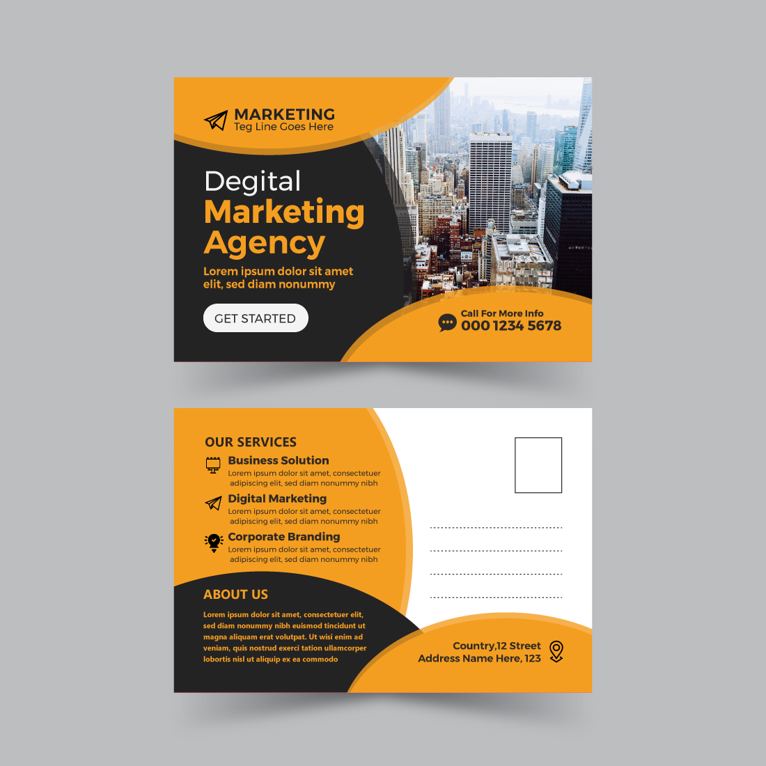 Corporate Postcard Template cover image.