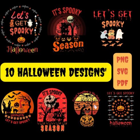 10 Halloween Designs bundle cover image.