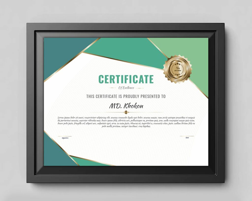 Abstract Certificate Template Design V-21 - MasterBundles