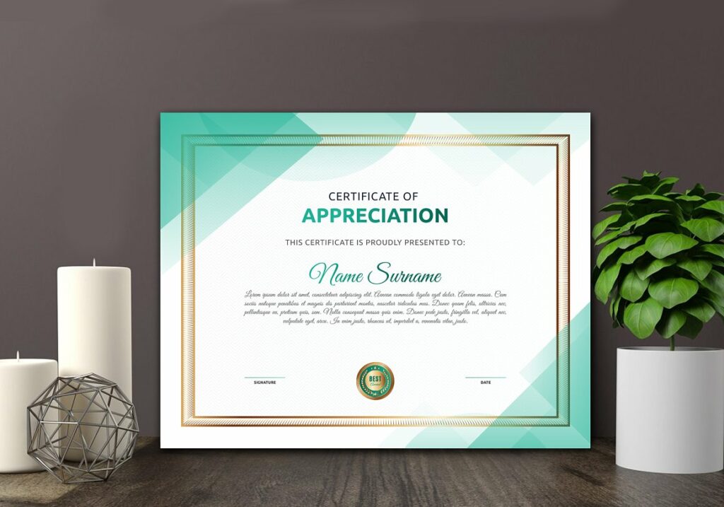 Abstract Certificate Template Design - MasterBundles