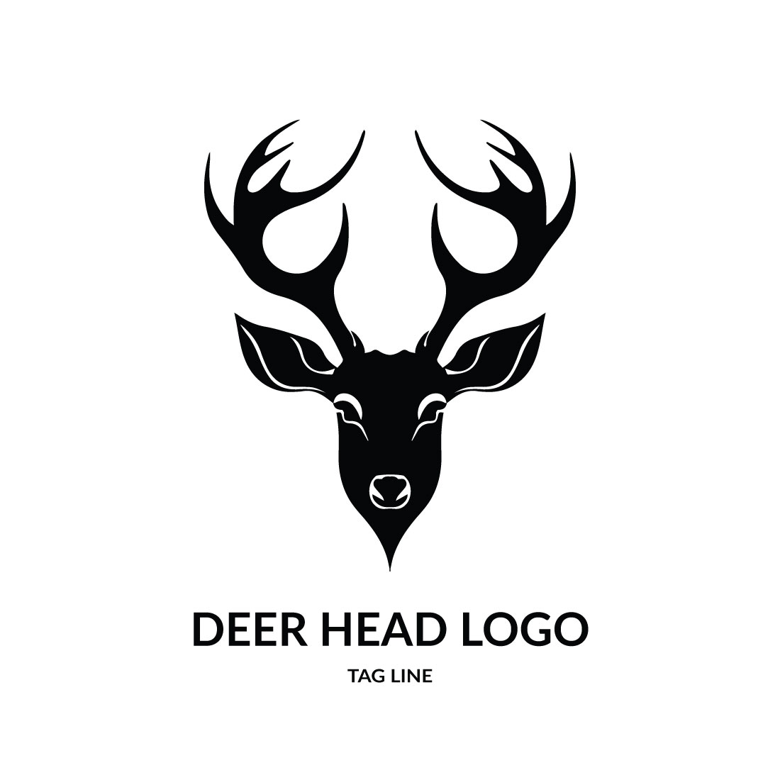 Deer Head Logo Template preview image.