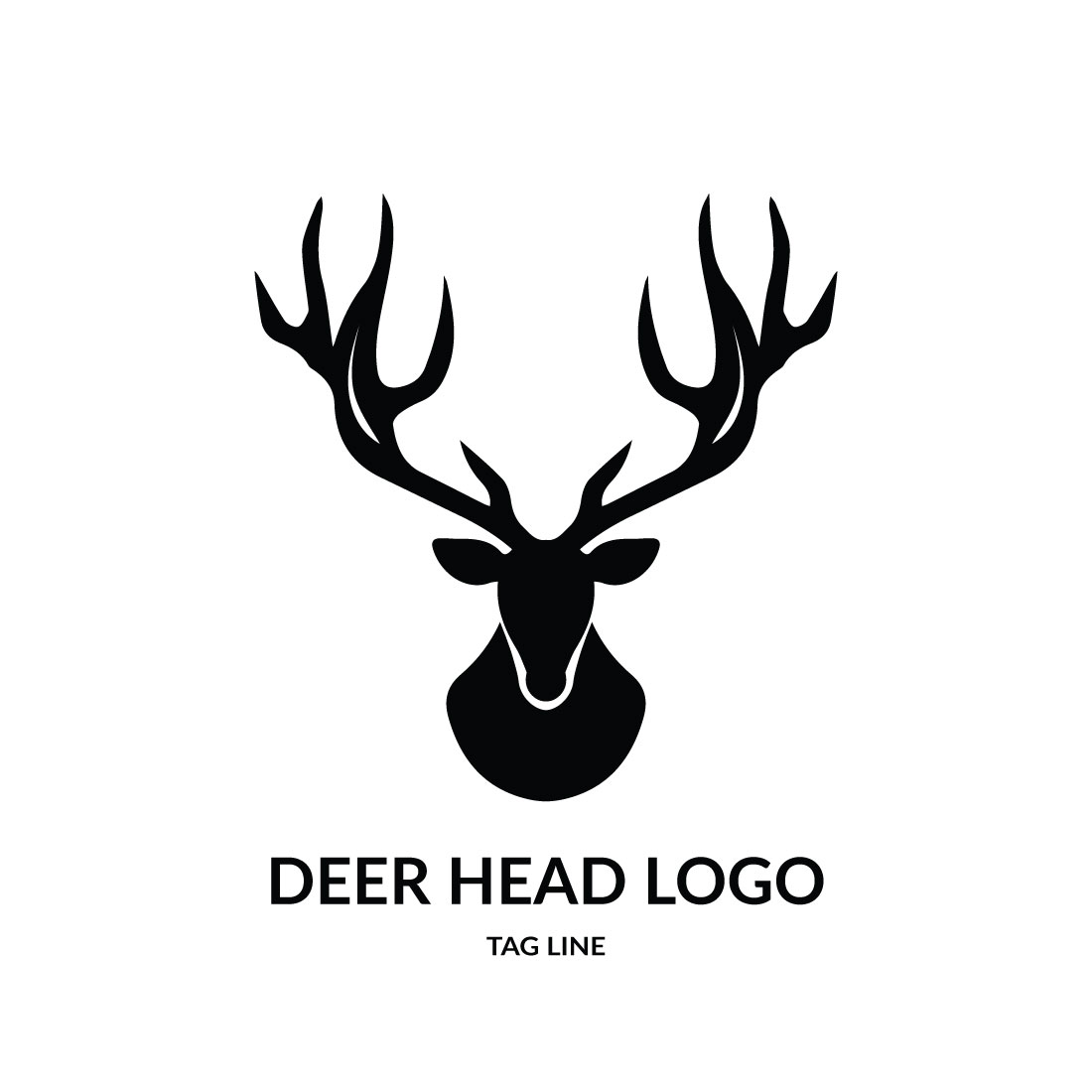 Deer Head Logo Template preview image.