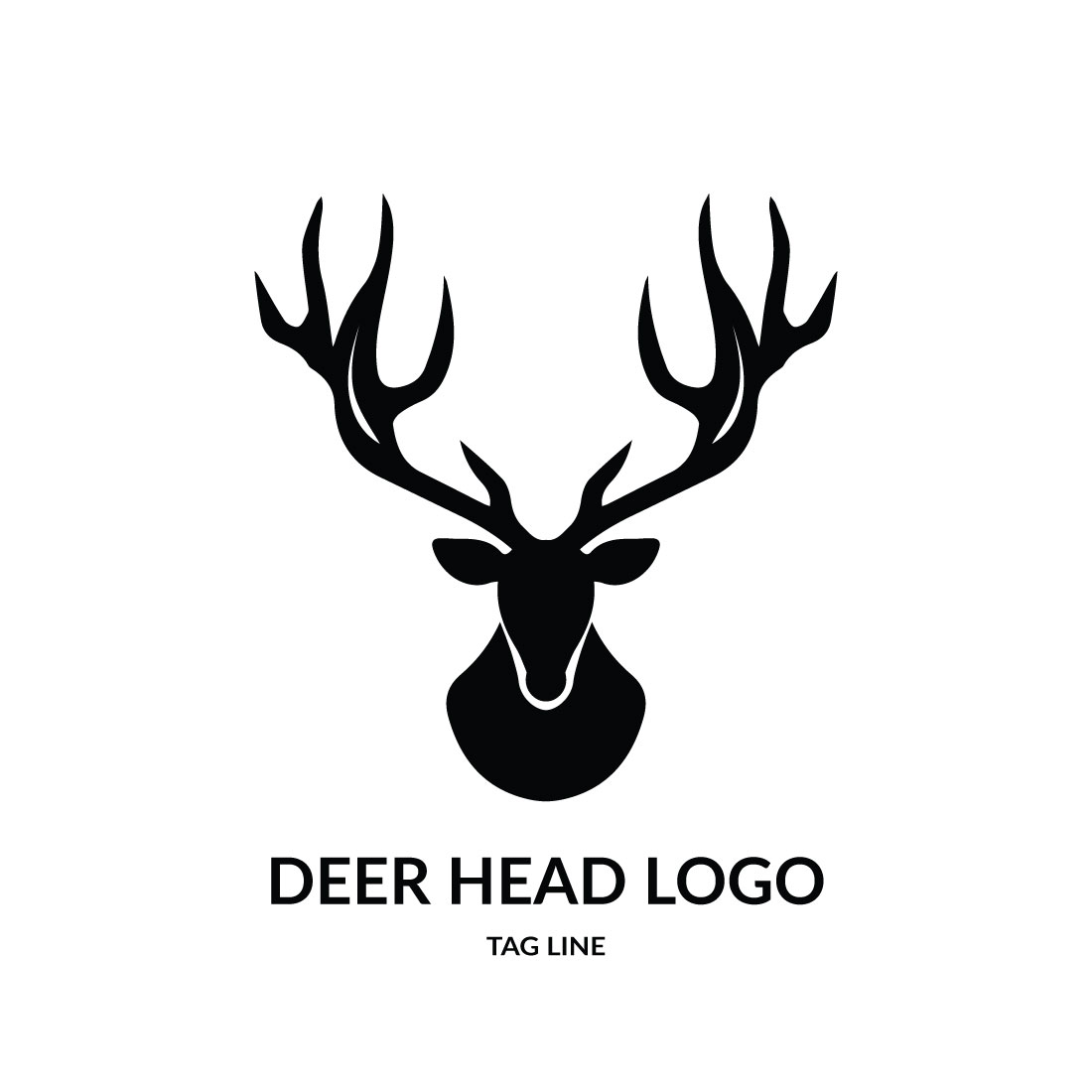 Deer Head Logo Template cover image.