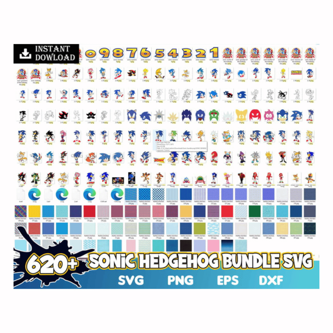 Sonic SVG, Sonic Logo, Sonic Clipart, Sonic Symbol, Sonic PNG, Sonic the Hedgehog SVG, Sonic the Hedgehog SVG preview image.