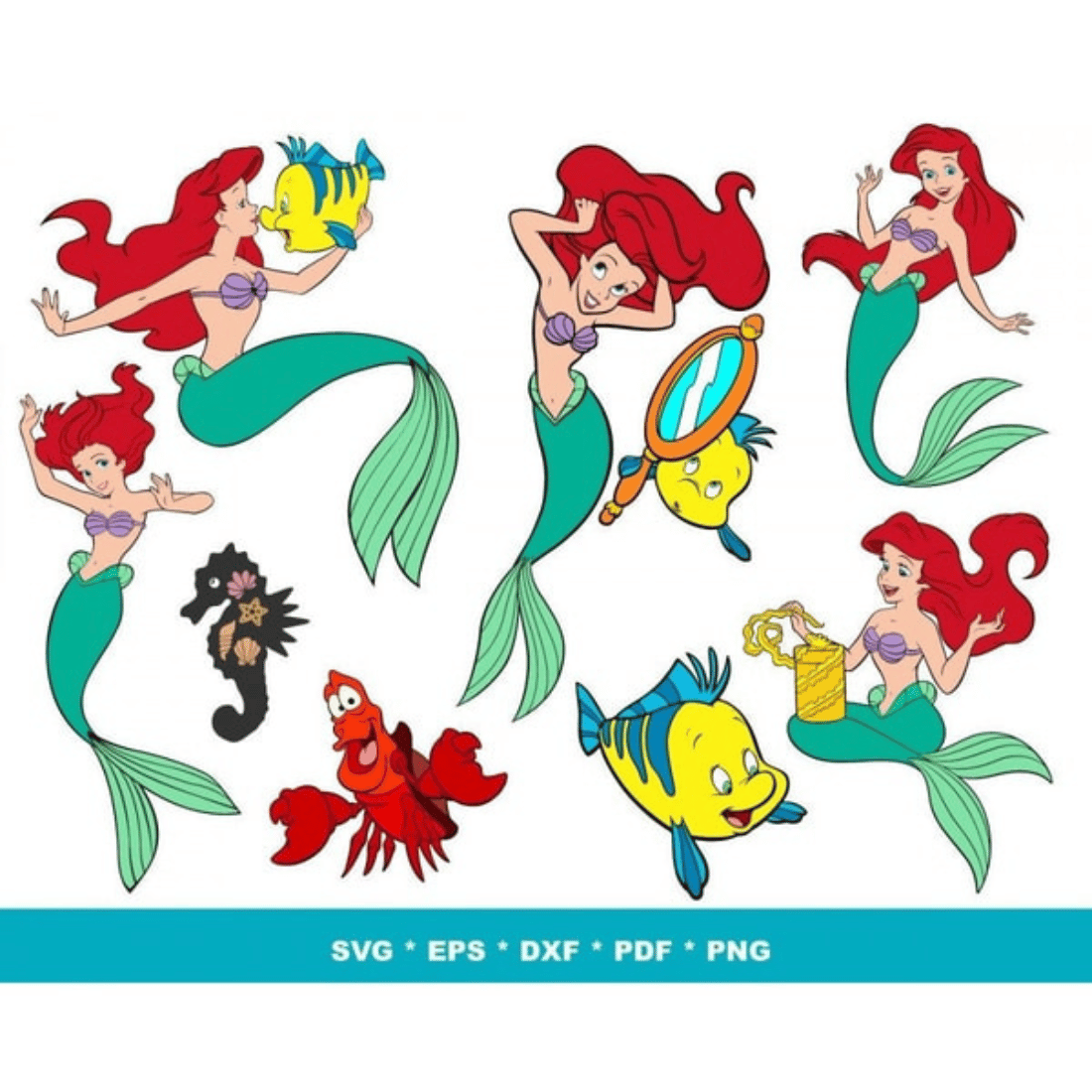 Little Mermaid SVG, Mermaid Tail SVG, Mermaid Symbol, Mermaid Clipart, Ariel SVG, Mermaid Silhouette, Little Mermaid PNG preview image.