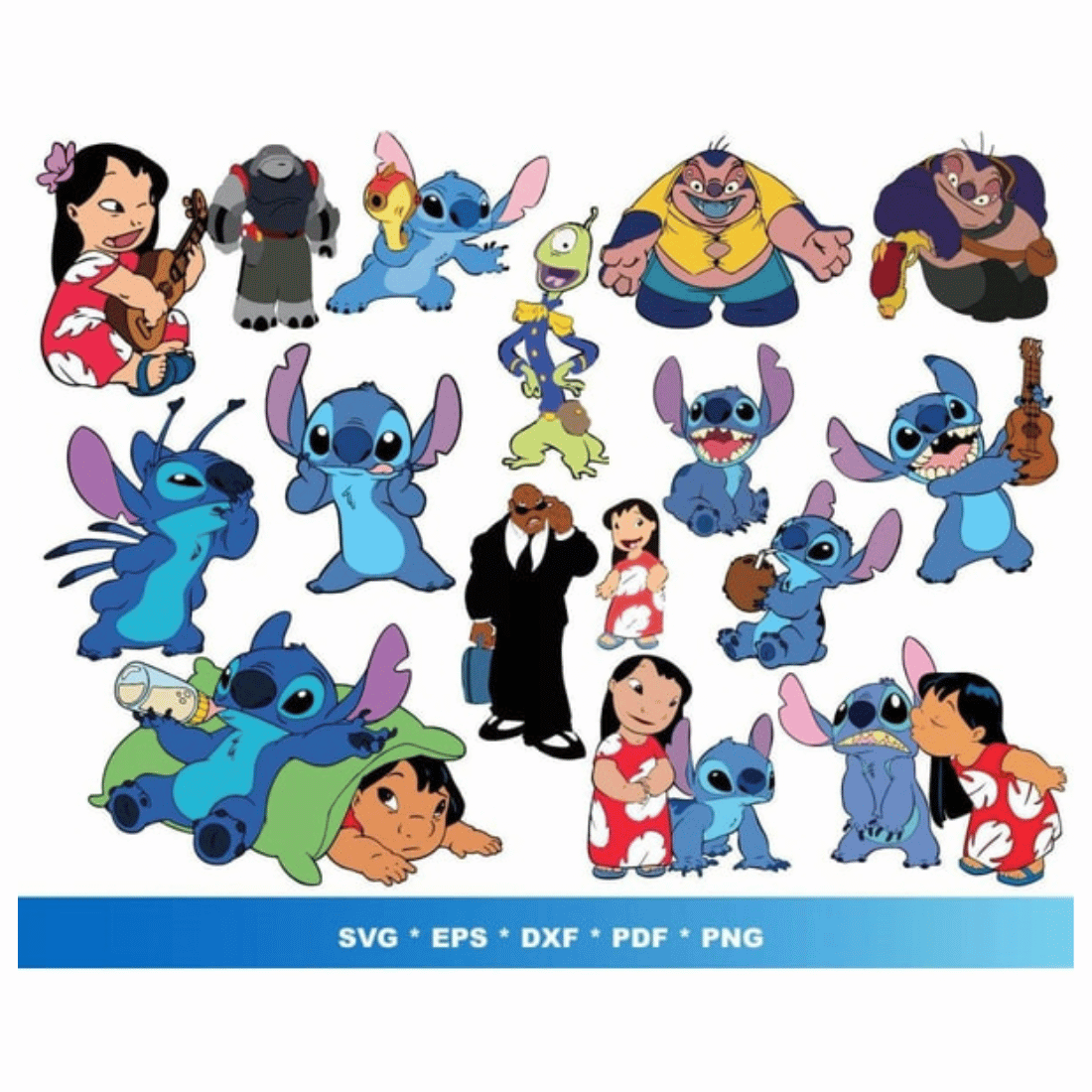 Lilo and Stitch SVG, Lilo and Stitch PNG, Lilo and Stitch Clipart, Angel Stitch PNG, Lilo and Stitch Silhouette,Lilo PNG preview image.