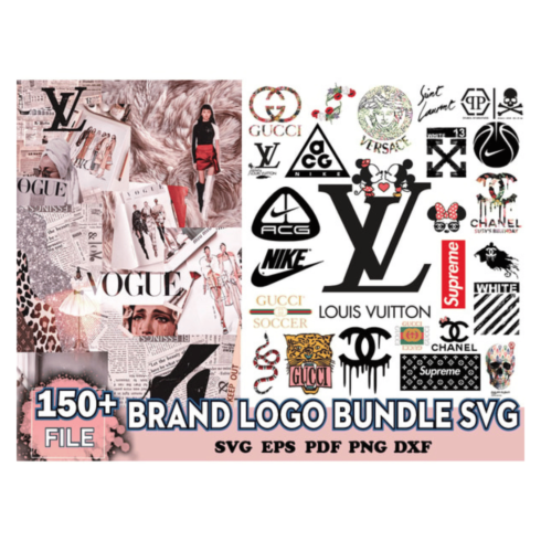 Fashion Brands Logo Bundle, Luxury Brands Logo SVG , Gucci SVG, Louis Vuitton SVG , Balenciaga Symbol, Gucci Logo cover image.