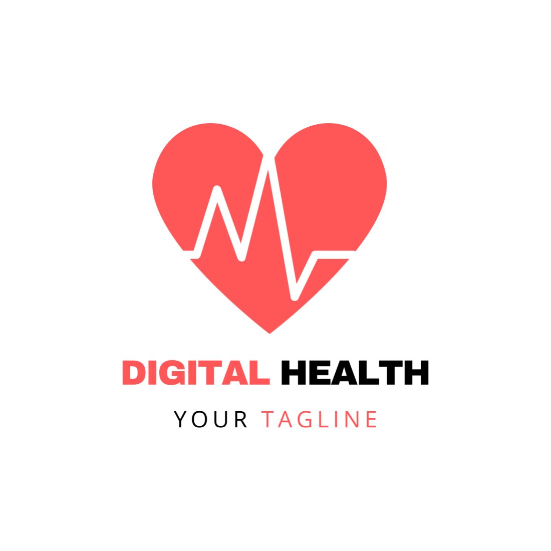 Digital Health Logo Design preview image.
