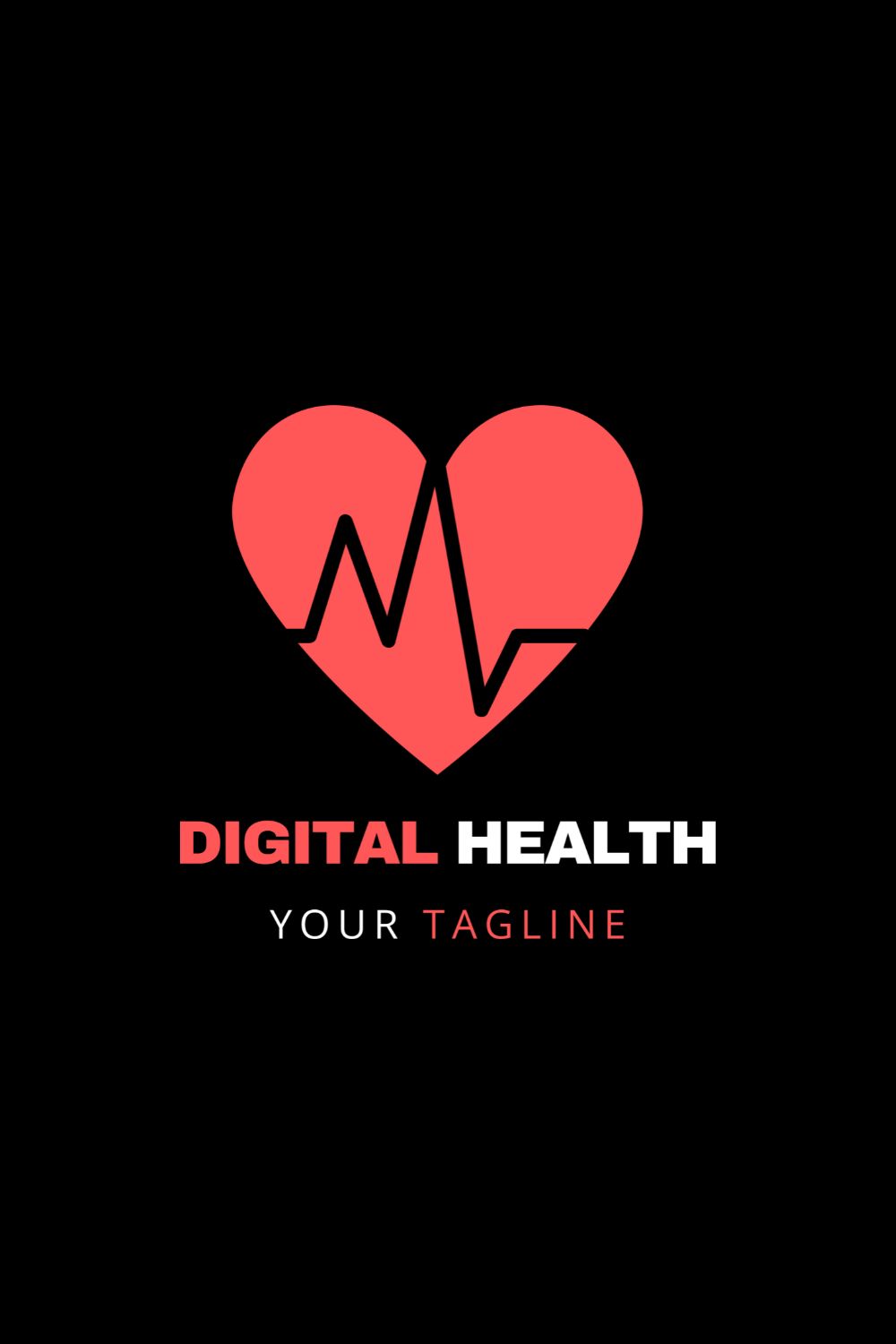 Digital Health Logo Design pinterest preview image.