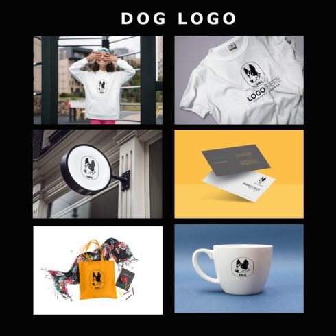 Dog - Logo Design Template, dog t-shirt logo, dog business card logo, dog bag logo, dog coffee cup logo, dog board logo cover image.