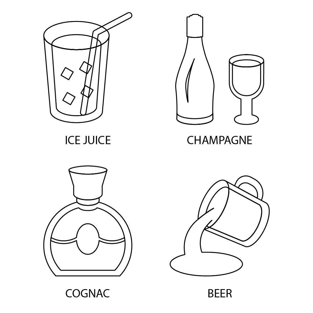 drinks icon set vector editable and resizable 03 835