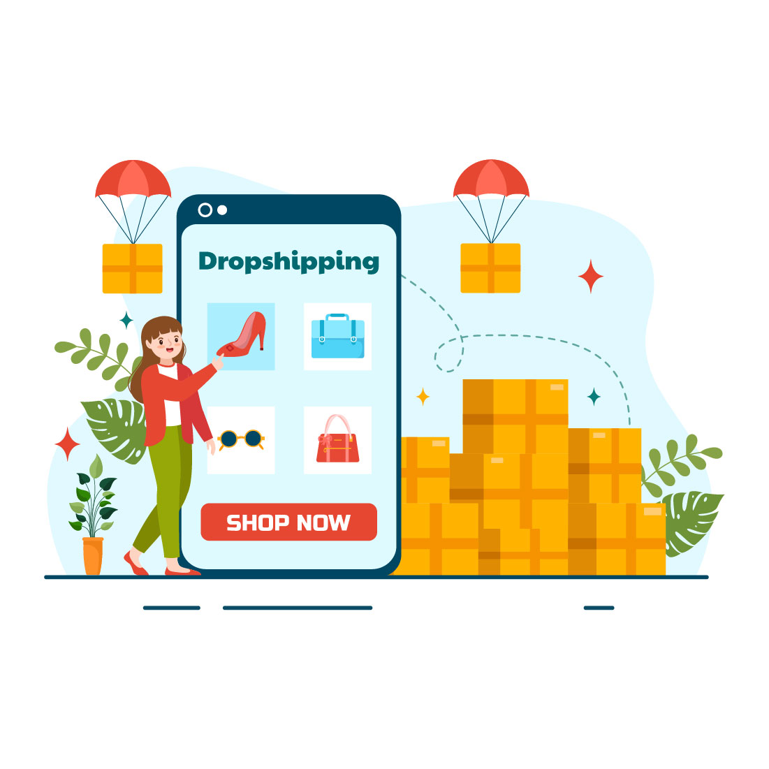 12 Dropshipping Business Illustration preview image.