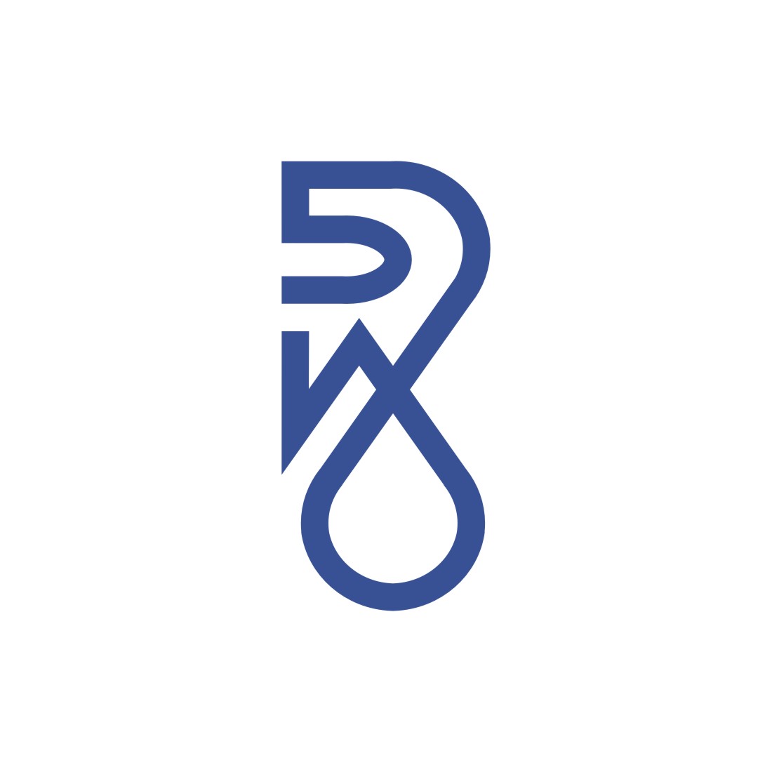 letter D R logo design preview image.