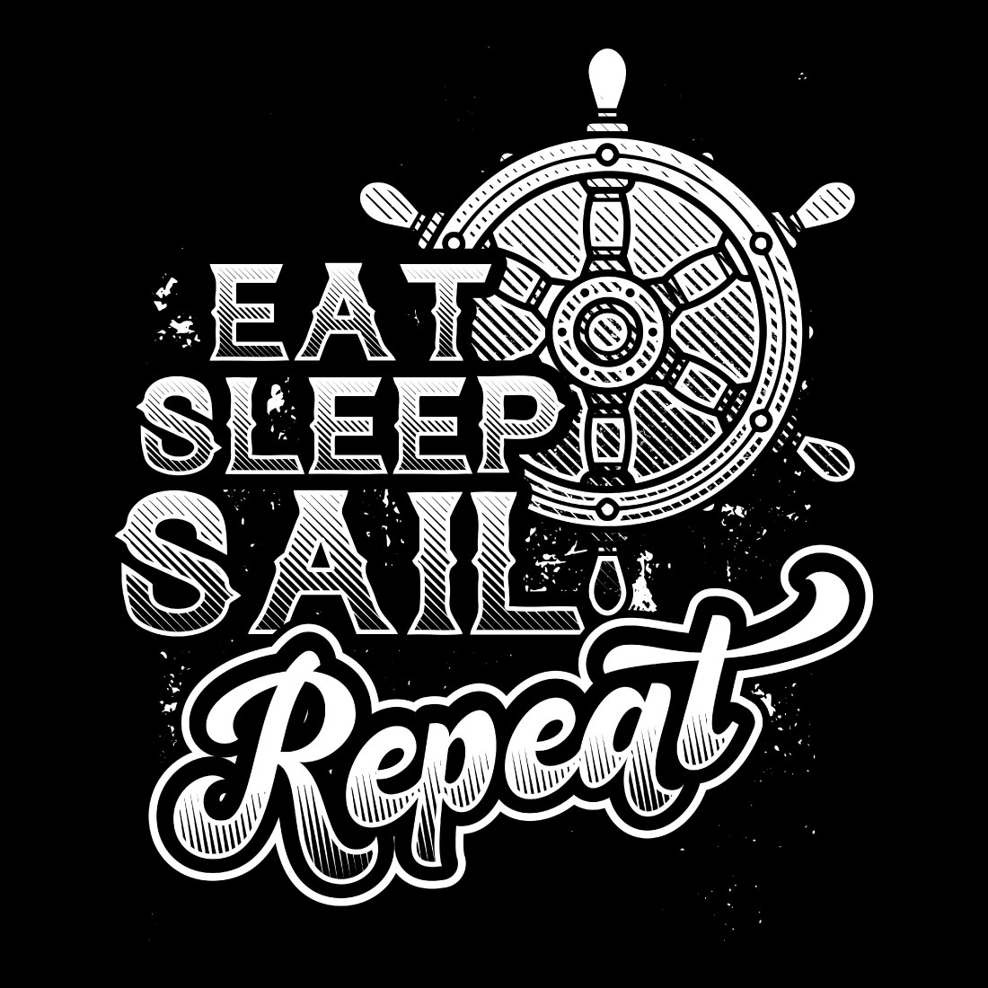 eat sleep sail repeat sailing t shirt design preview image.