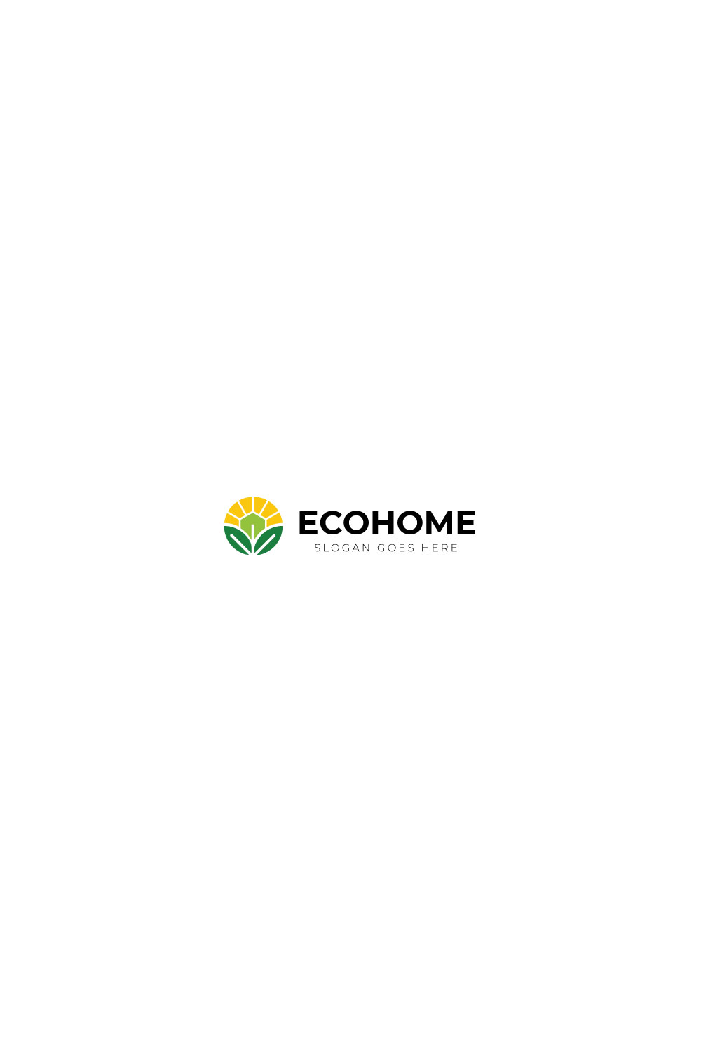 Eco Home Logo design pinterest preview image.