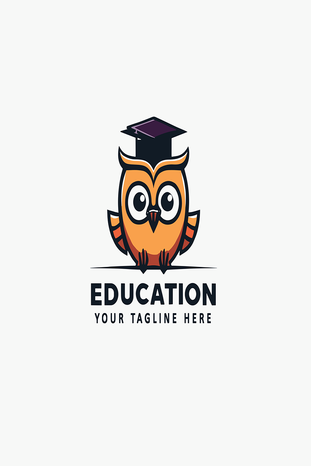 Education - Owl Logo Design Template pinterest preview image.