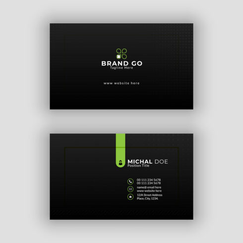 Elegant Minimal Business Card Design Template cover image.
