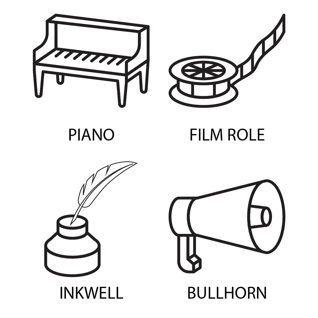 Entertainment icon set Vector, editable and resizable preview image.
