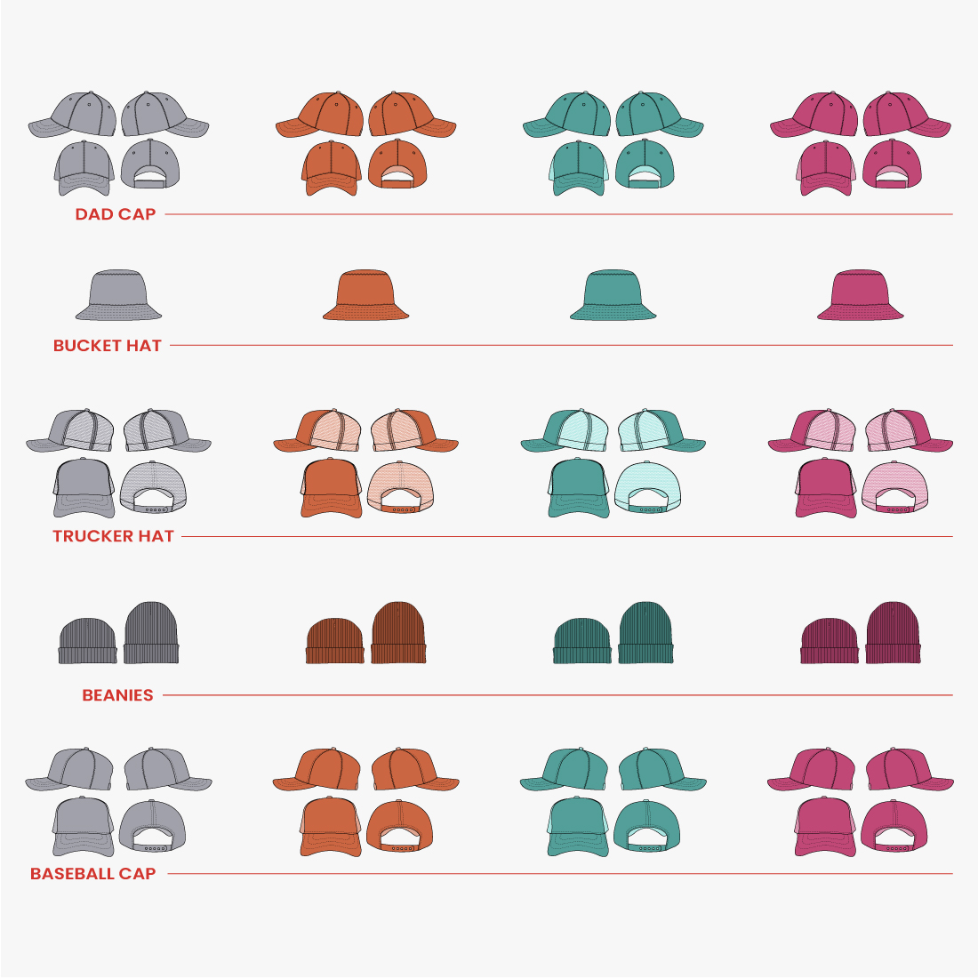 Essential Headwear Vector Mockup Tech Pack preview image.