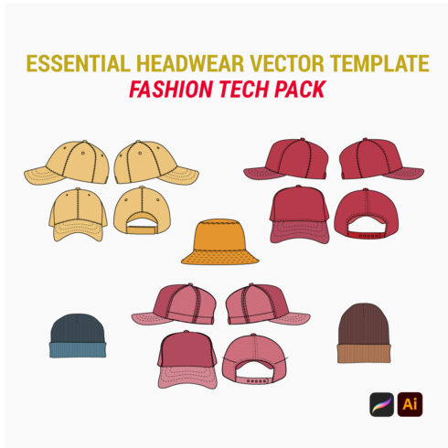 Essential Headwear Vector Mockup Tech Pack cover image.