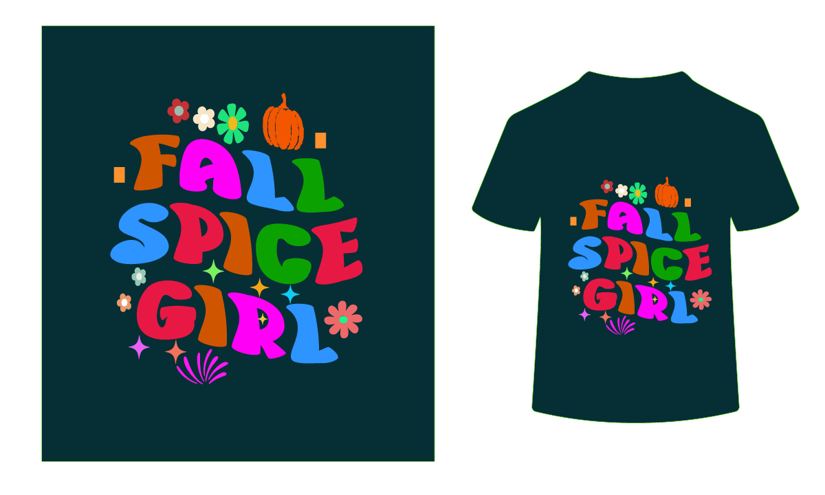 fall spice girl retro groovy fall t shirt design 01 440