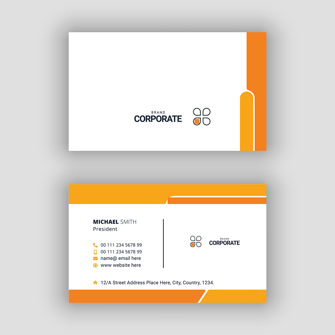 Fast Food Business Card Template preview image.